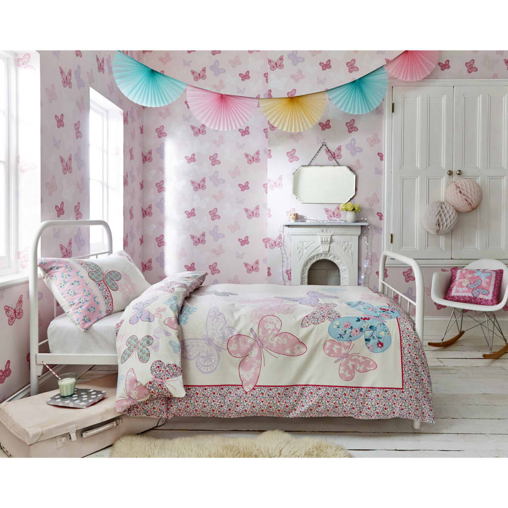 Noordwand Wallpaper Kids @ Home Butterfly Pink