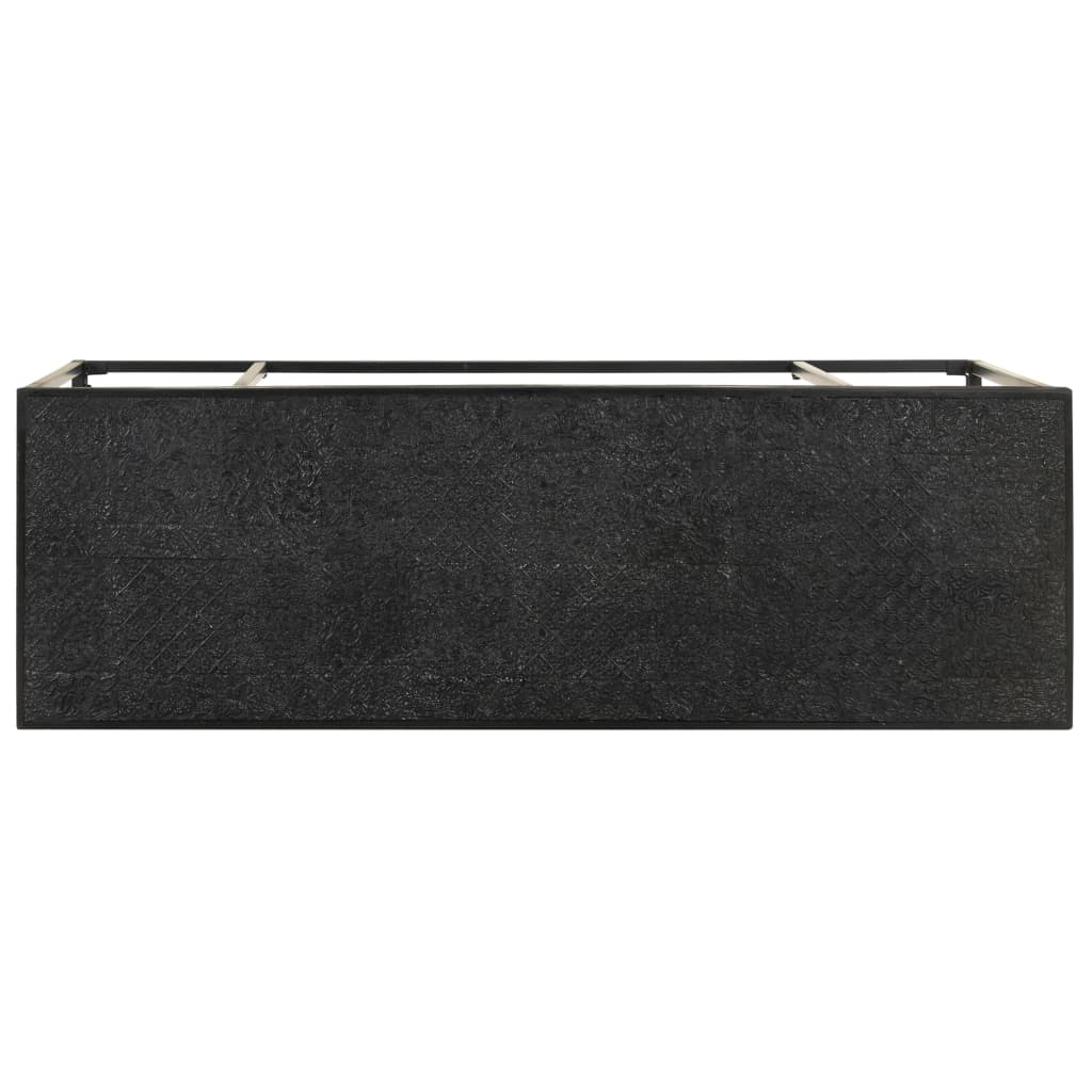vidaXL Console Table Black 110x35x76 cm Solid Acacia and Mango Wood