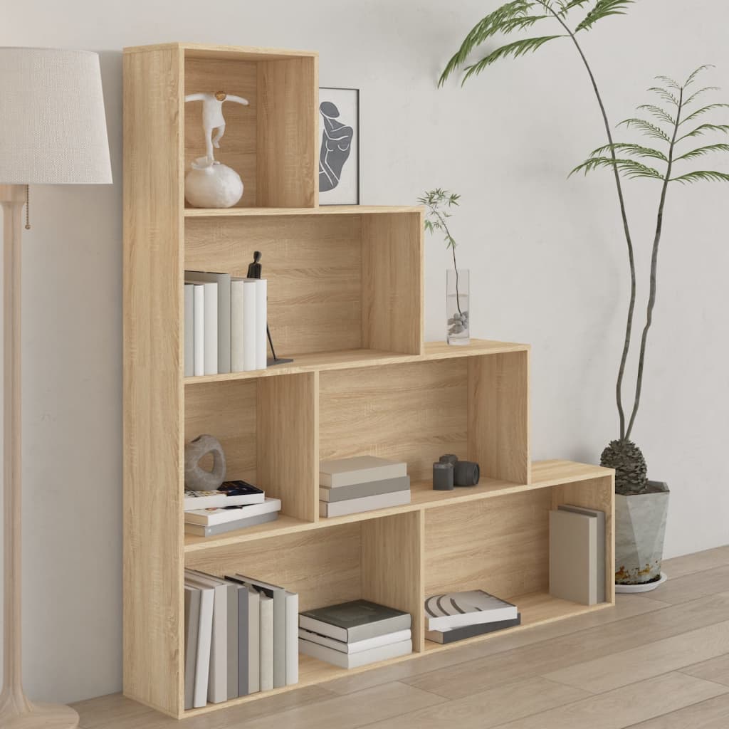 vidaXL Book Cabinet/Room Divider Sonoma Oak 155x24x160 cm Engineered Wood