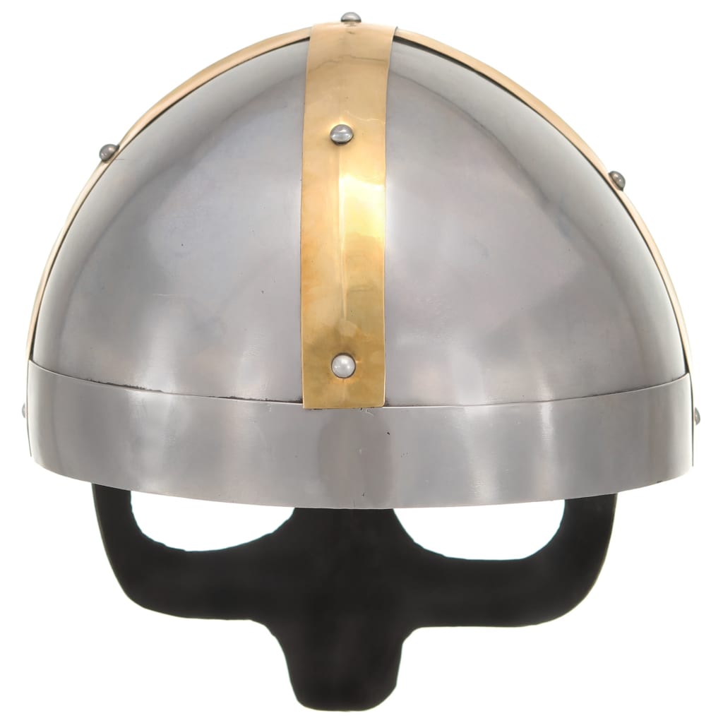 vidaXL Viking Helmet Antique Replica LARP Silver Steel