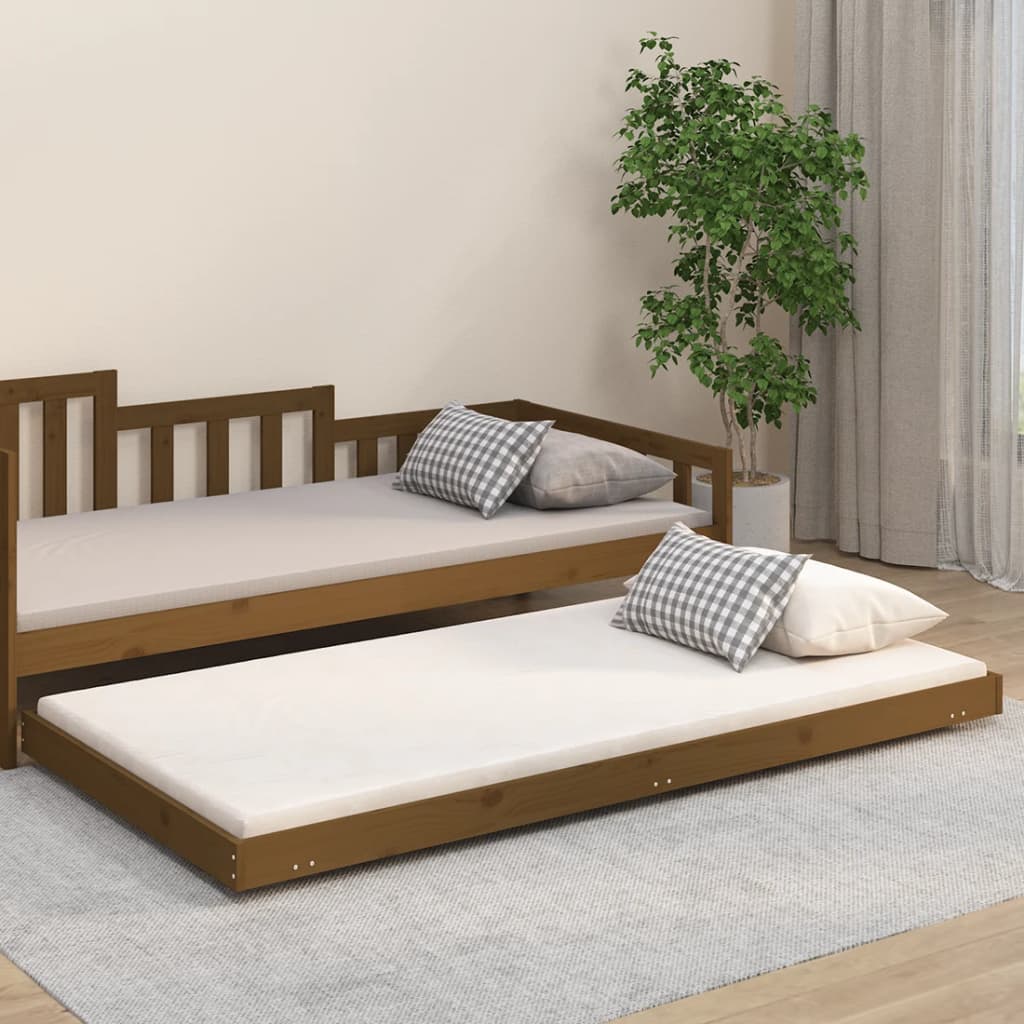vidaXL Bed Frame Honey Brown 90x200 cm Solid Wood Pine