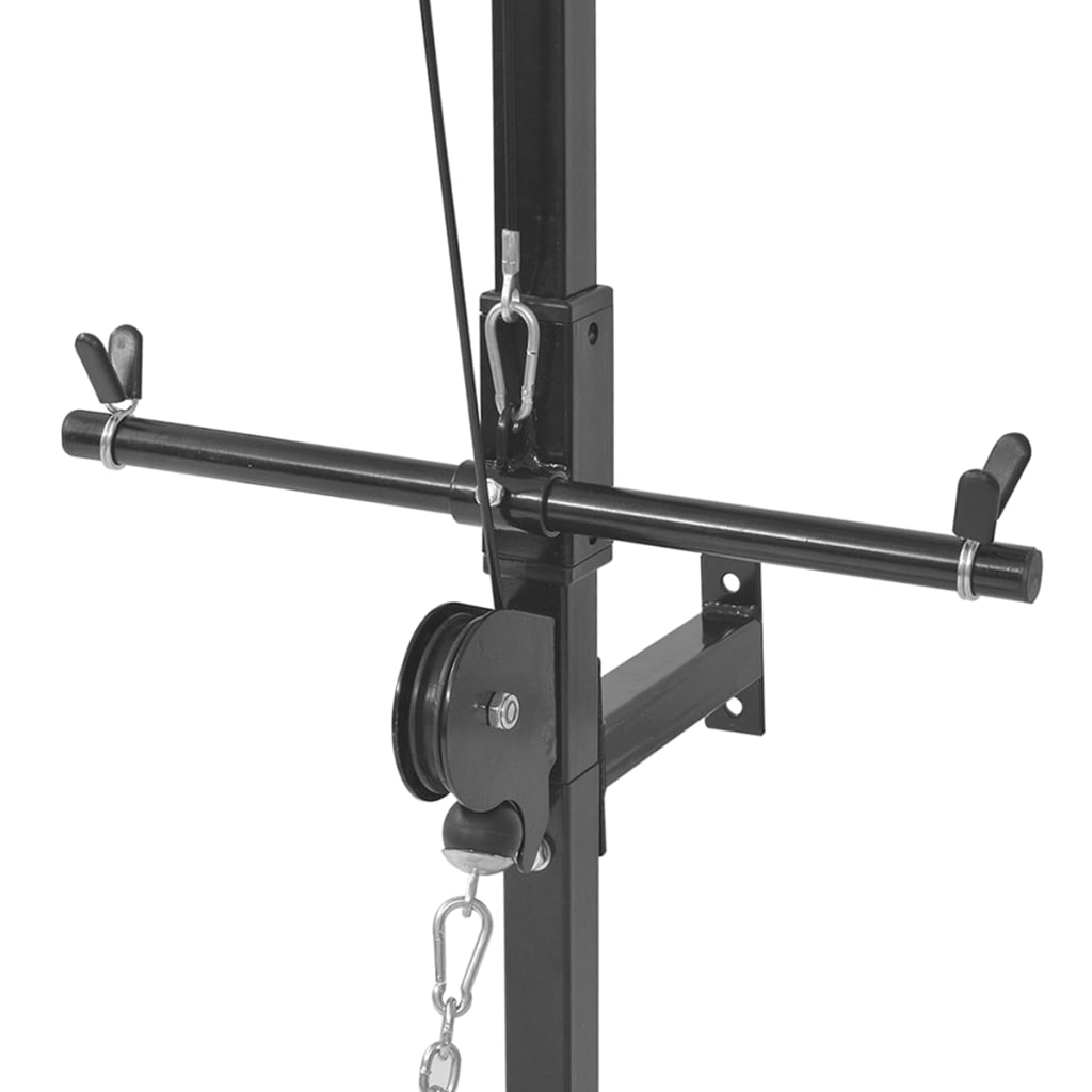 vidaXL Wall-mounted Power Tower with Barbell and Dumbbell Set 60.5 kg