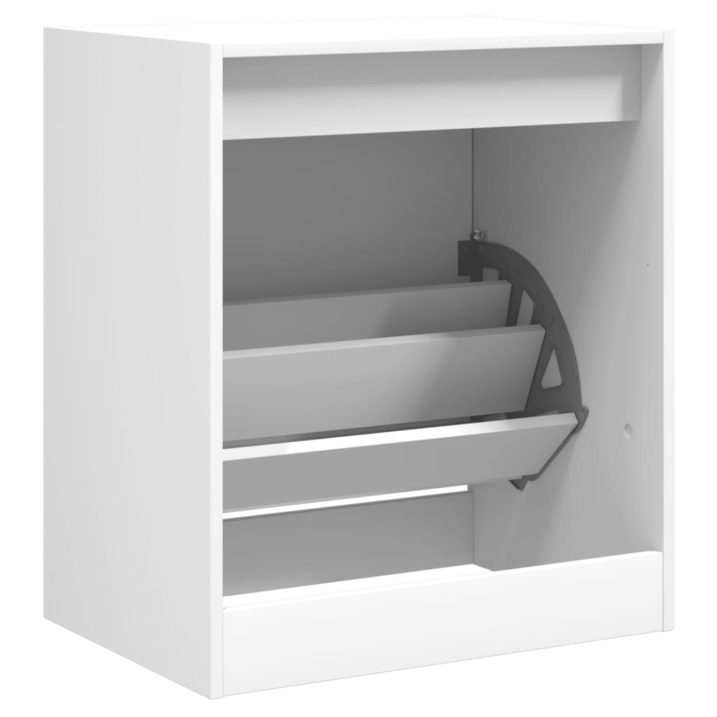 vidaXL Shoe Cabinet White 60x42x69 cm Engineered Wood