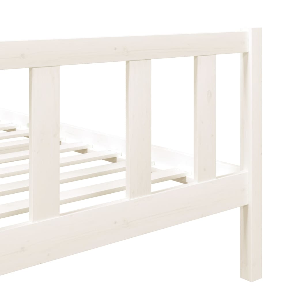 vidaXL Bed Frame White Solid Wood 90x200 cm