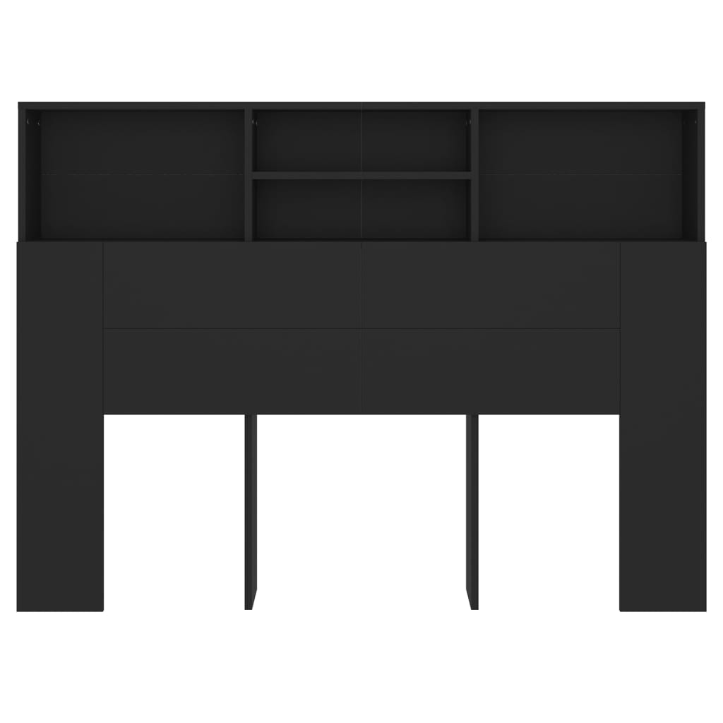 vidaXL Headboard Cabinet Black 140x19x103.5 cm