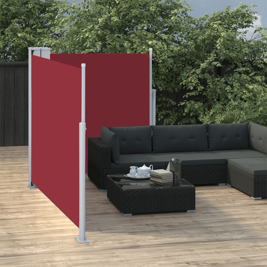 vidaXL Retractable Side Awning Red 120x600 cm