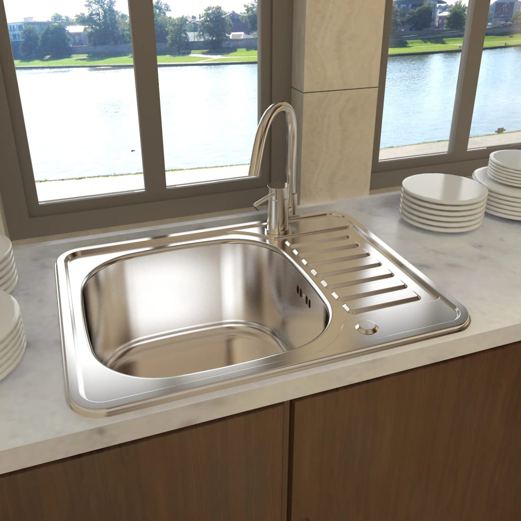 Kitchen Sink Stainless Steel Square With Drain