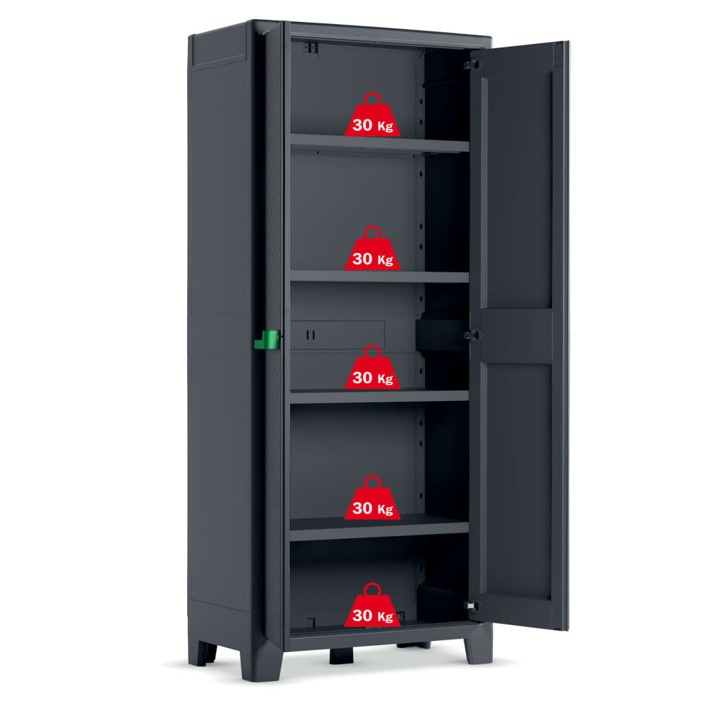 Keter Storage Cabinet with shelves Moby Graphite Grey 182 cm
