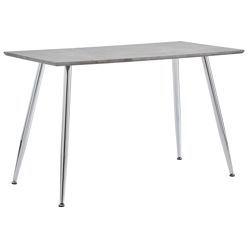 vidaXL Dining Table Concrete and Silver 120x60x74 cm MDF