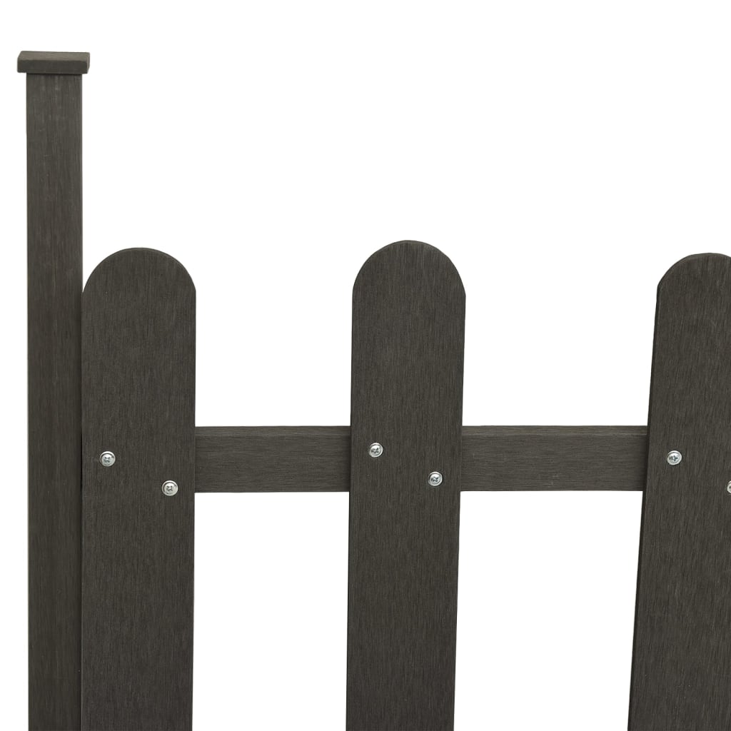vidaXL Picket Fence with Posts 3 pcs WPC 614x80 cm