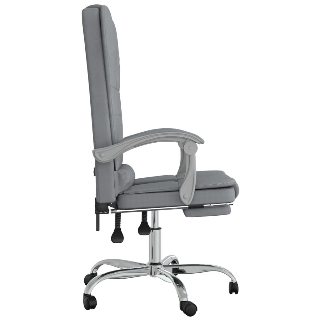 vidaXL Massage Reclining Office Chair Light Grey Fabric