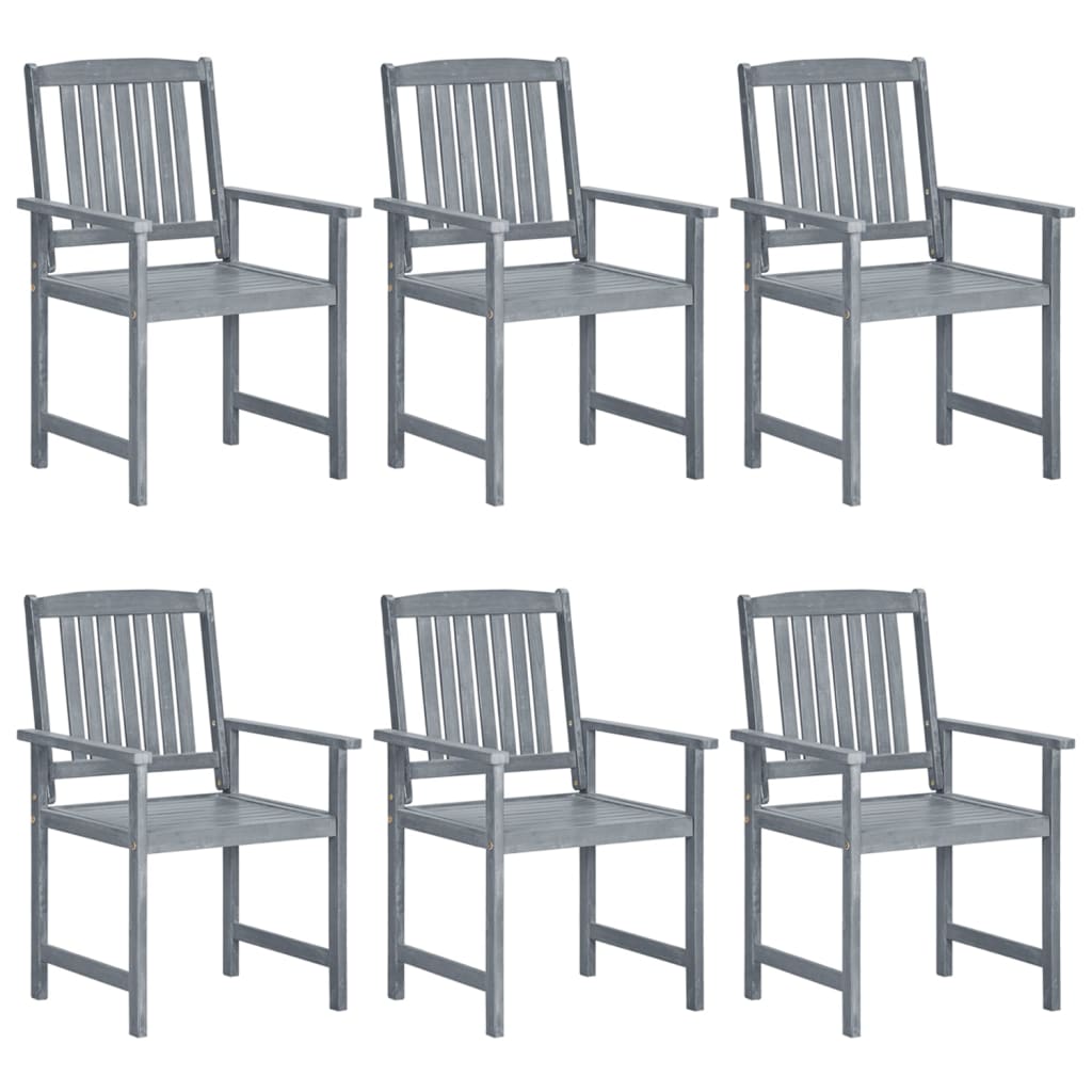 vidaXL Garden Chairs 6 pcs Solid Acacia Wood Grey
