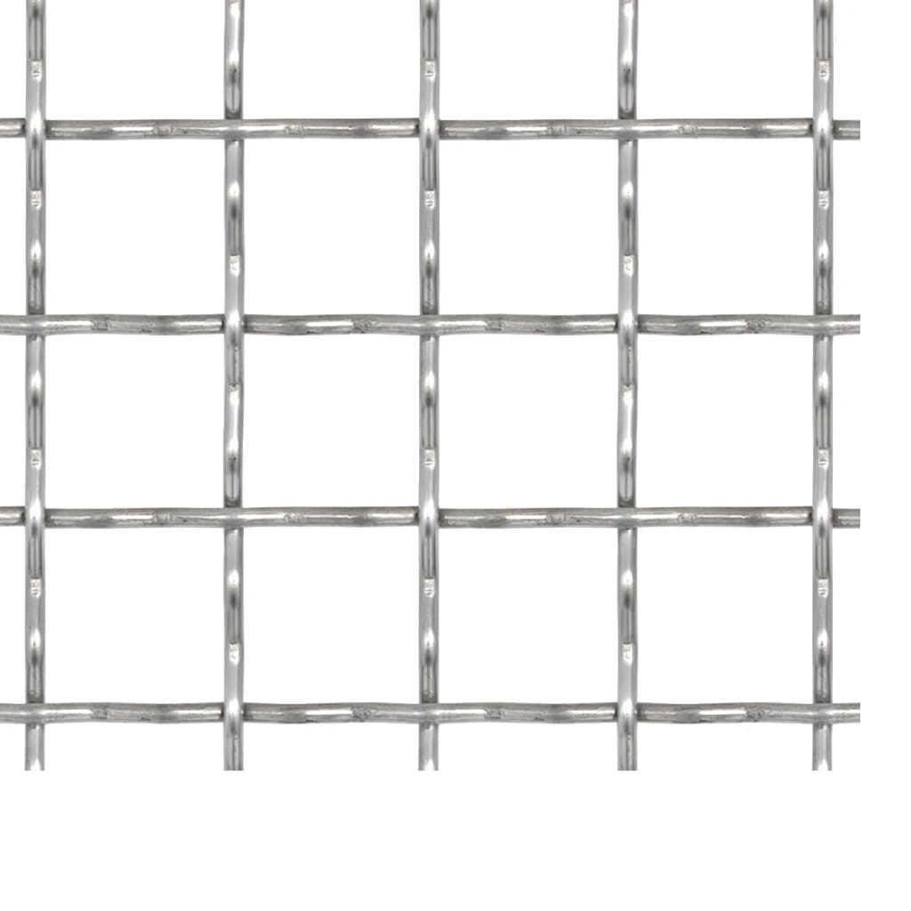 vidaXL Crimped Garden Wire Fence Stainless Steel 100x85 cm 11x11x2 mm