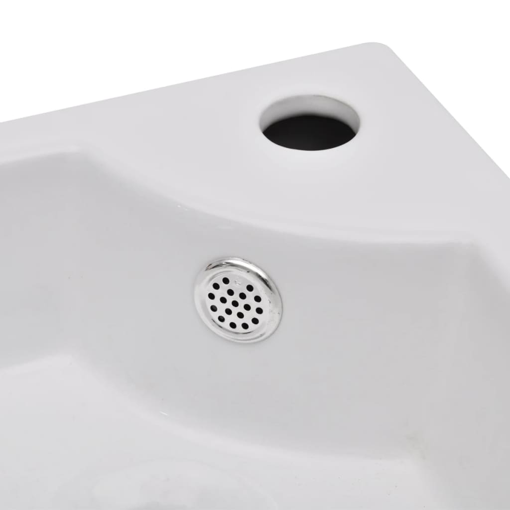 vidaXL Wash Basin with Overflow 45x32x12.5 cm White