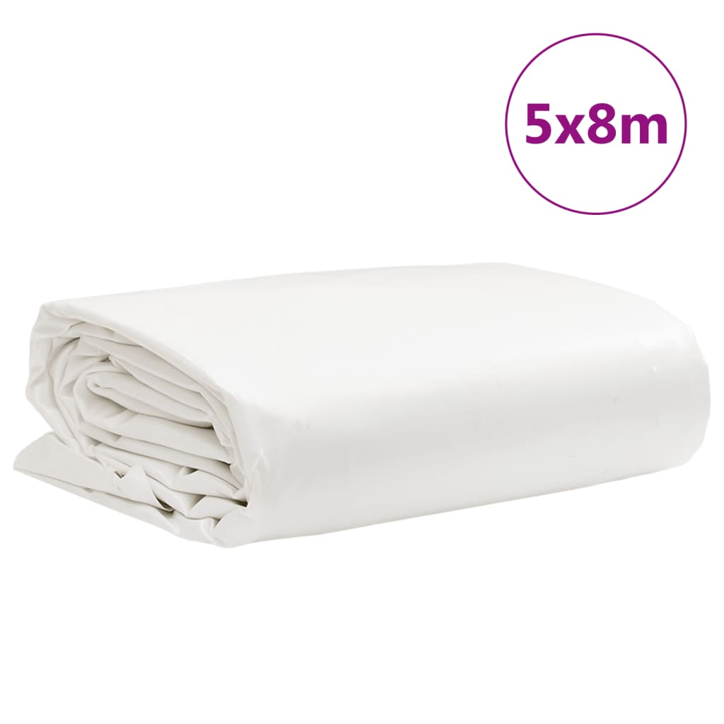 vidaXL Tarpaulin White 5x8 m 650 g/m²