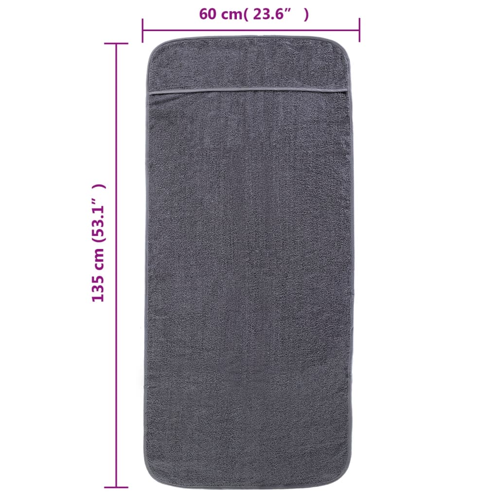 vidaXL Beach Towels 4 pcs Anthracite 60x135 cm Fabric 400 GSM