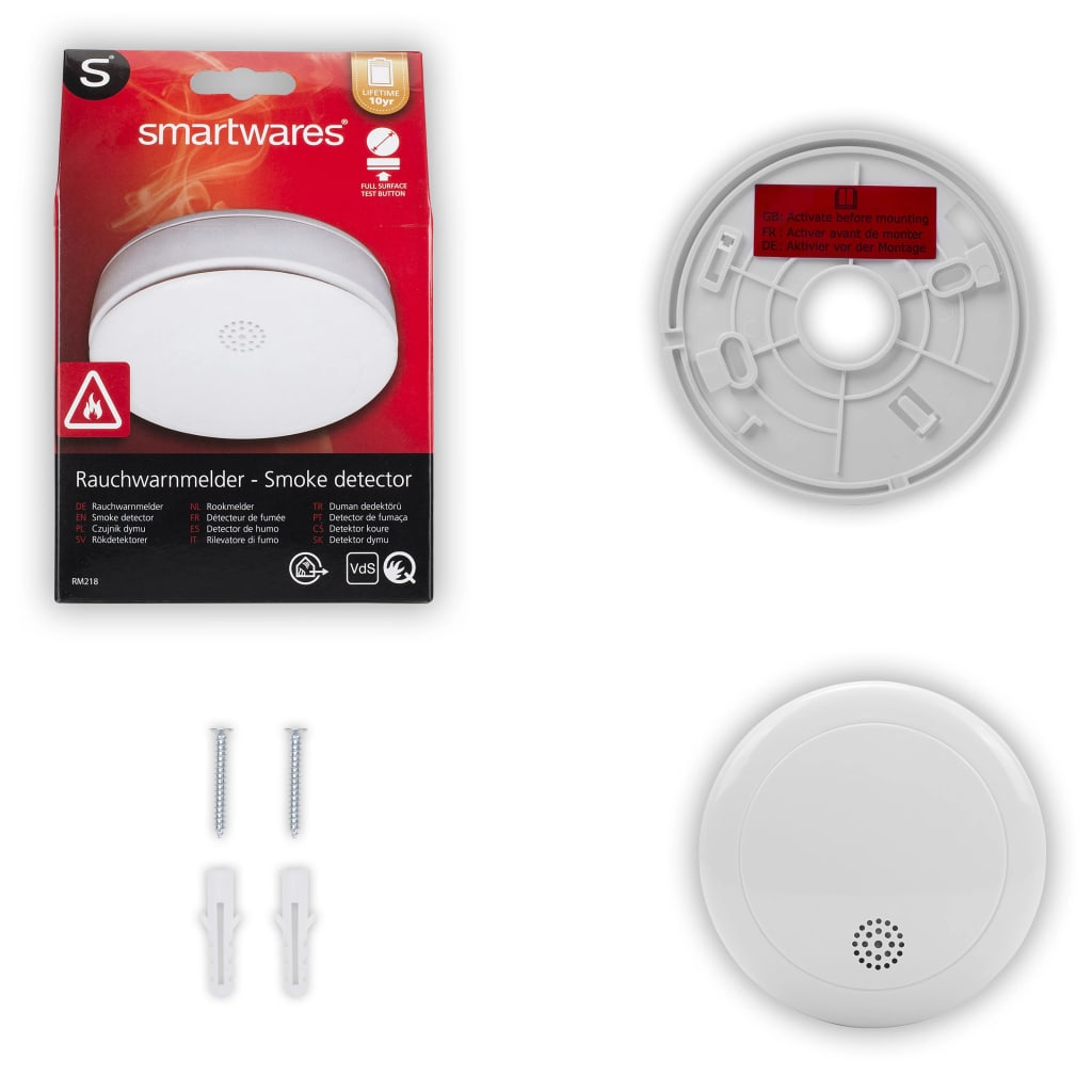 Smartwares Smoke Alarm 12x9x4 cm White