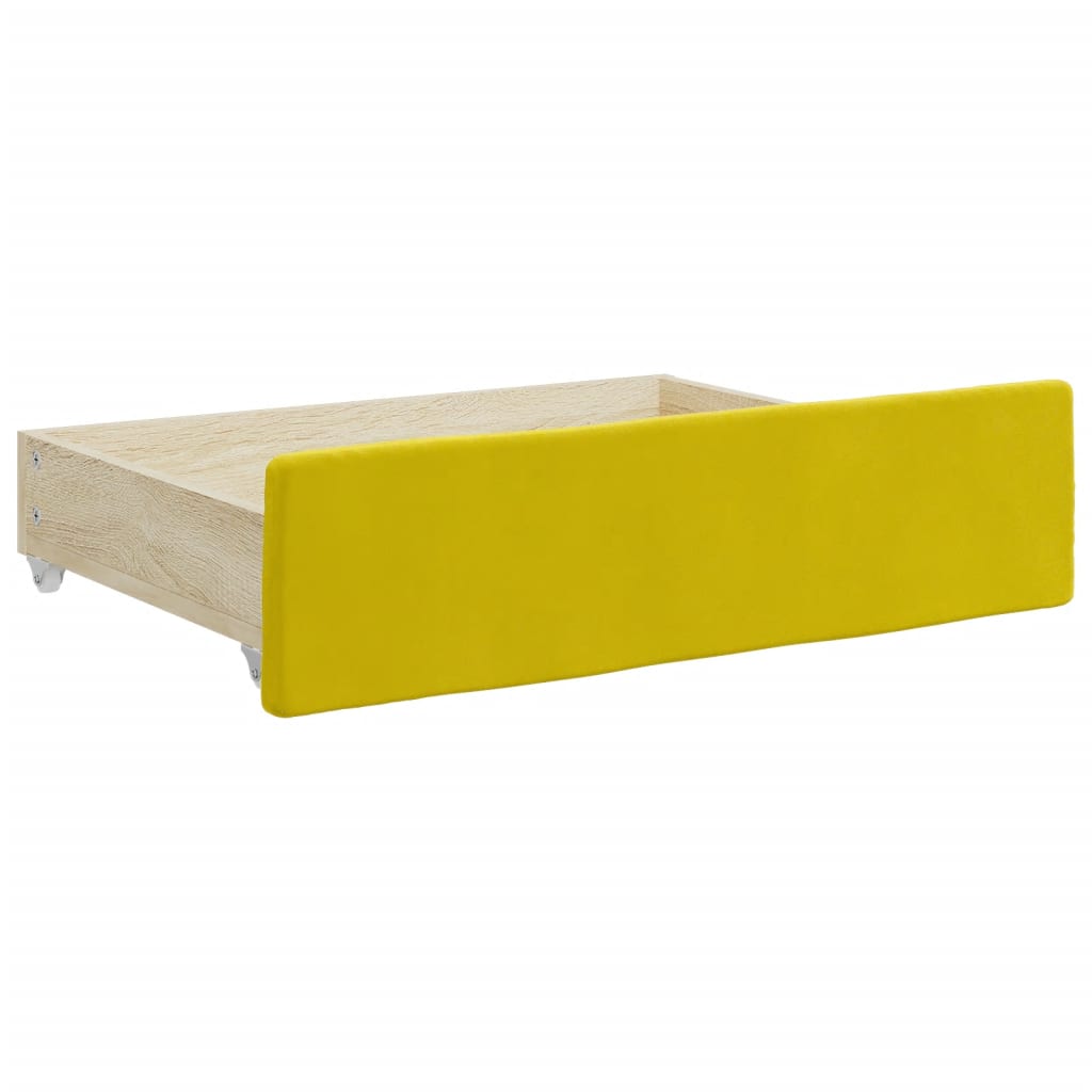 vidaXL Bed Drawers 2 pcs Yellow Engineered Wood and Velvet