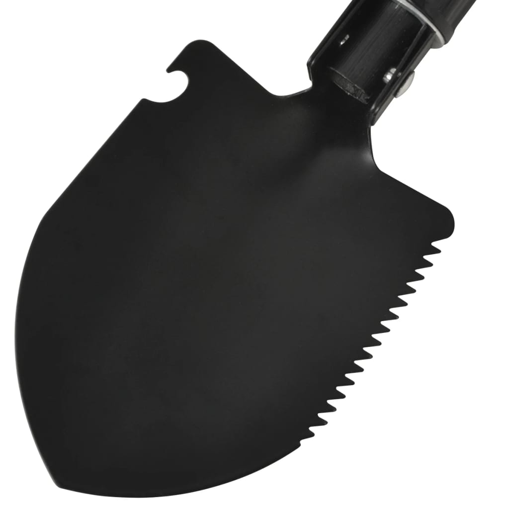 vidaXL Folding Shovel Carbon Steel Black