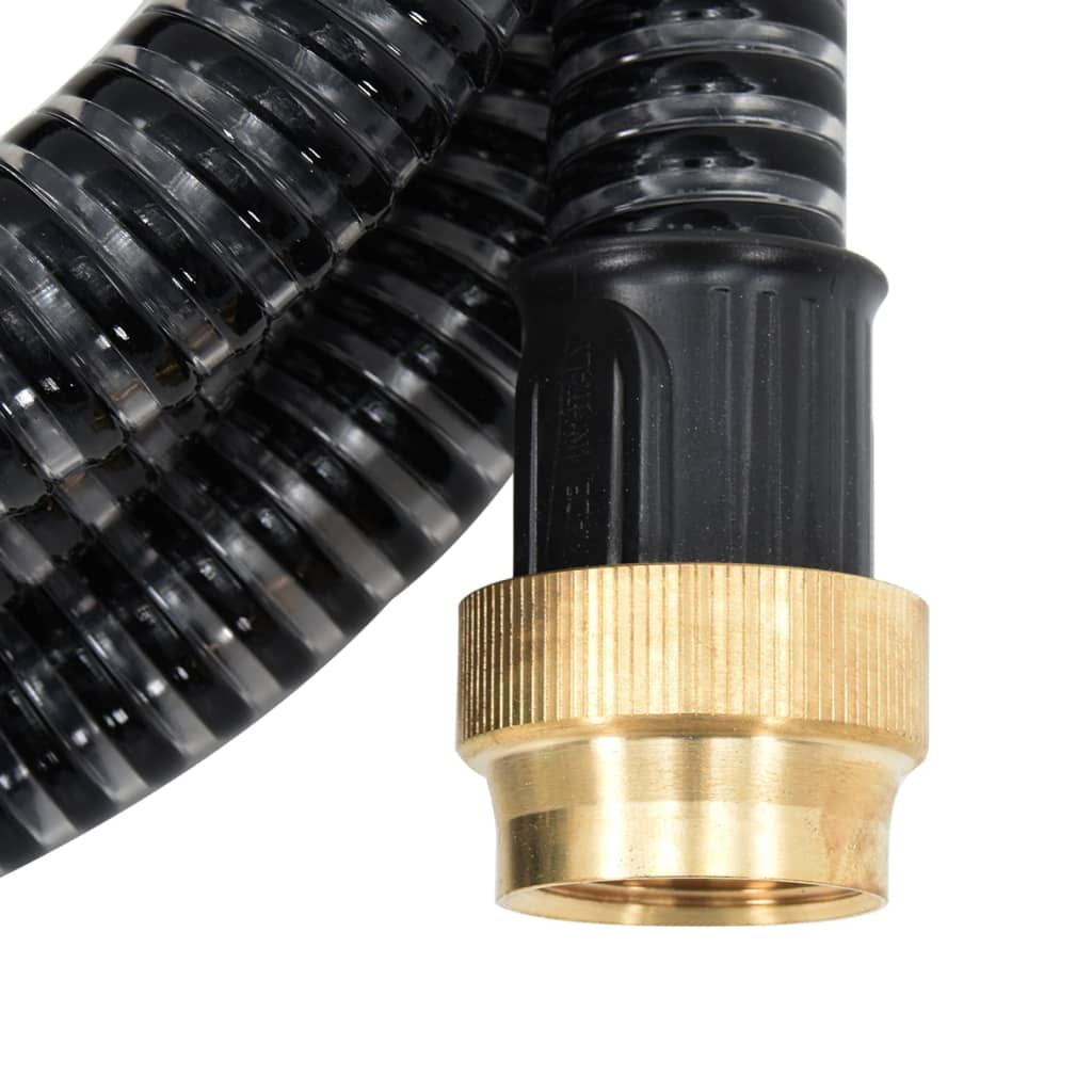 vidaXL Suction Hose with Brass Connectors Black 1.1" 4 m PVC