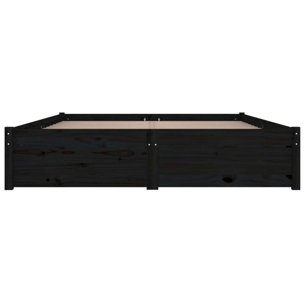 vidaXL Bed Frame with Drawers Black 140x190 cm