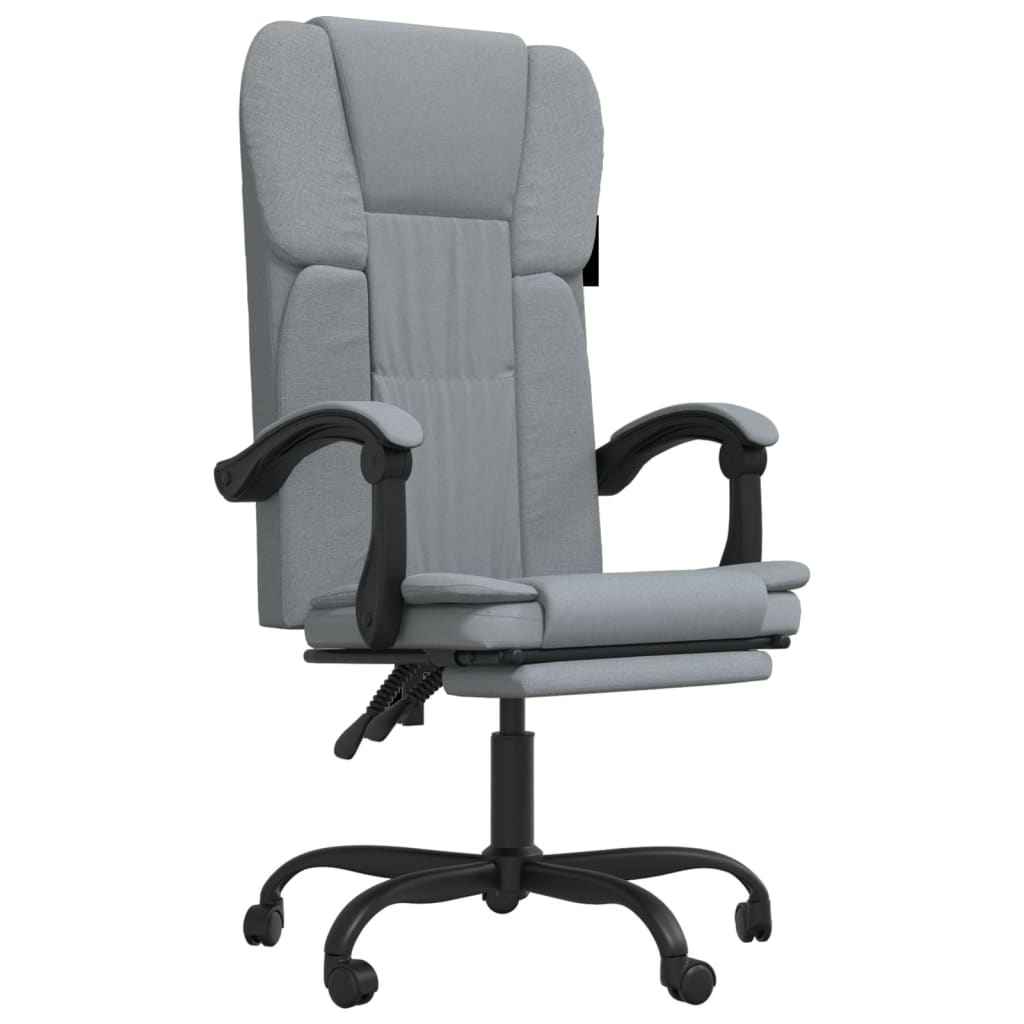 vidaXL Reclining Office Chair Light Grey Fabric