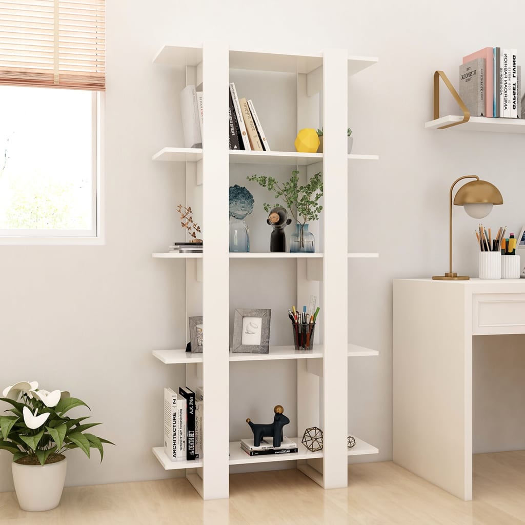 vidaXL Book Cabinet/Room Divider White 80x30x160 cm Engineered Wood