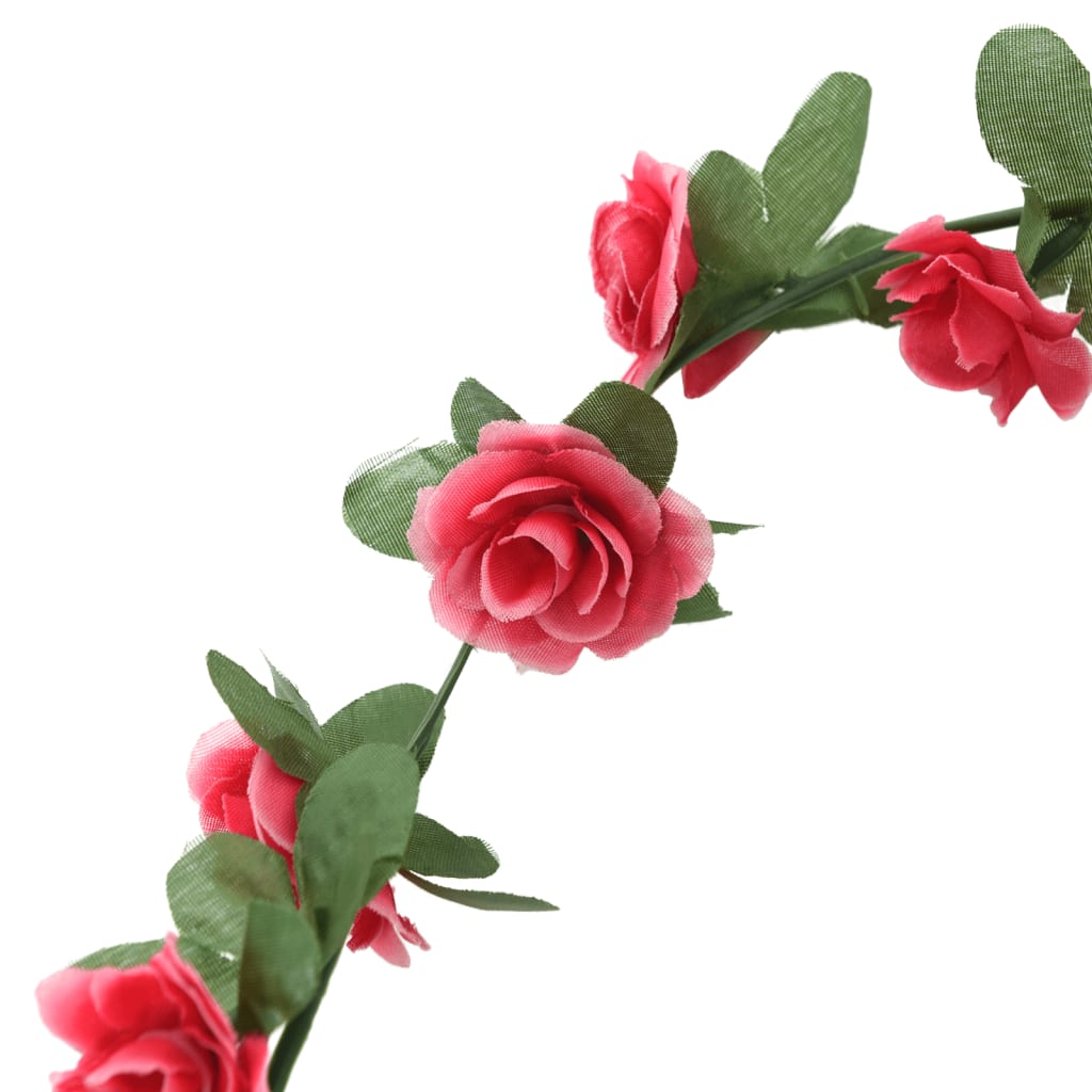 vidaXL Artificial Flower Garlands 6 pcs Spring Rose Red 250 cm