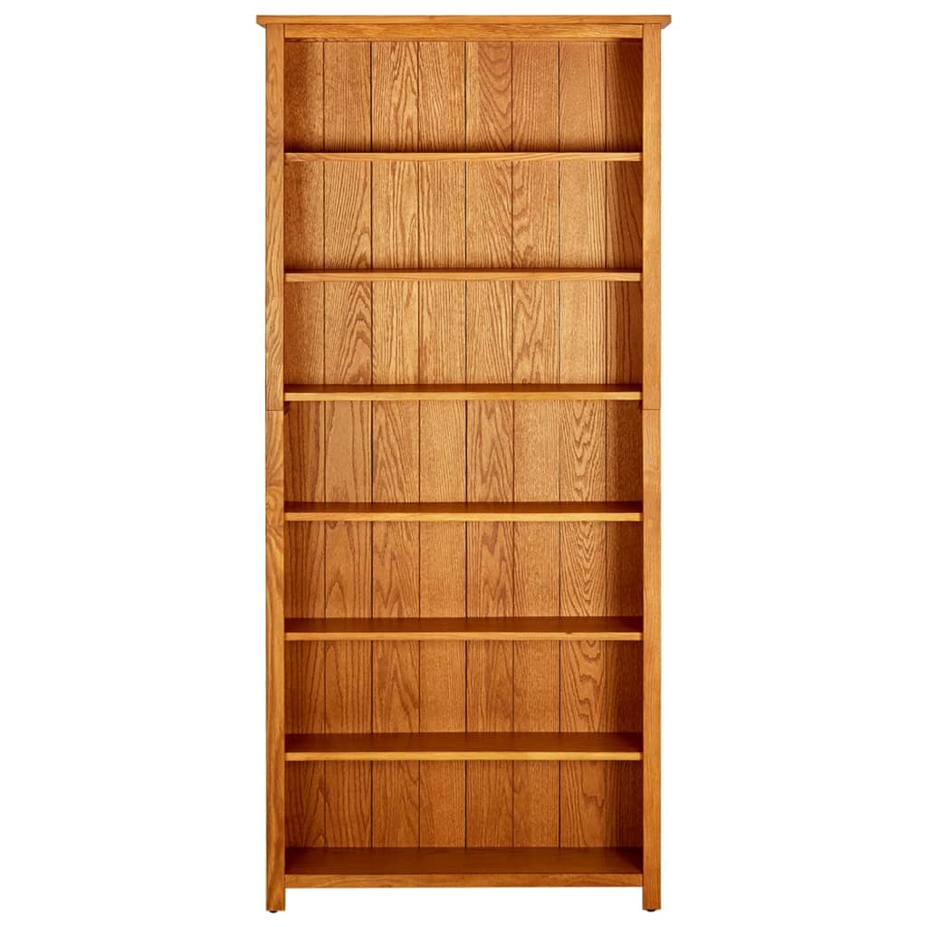 vidaXL 7-Tier Bookcase 90x22.5x200 cm Solid Oak Wood
