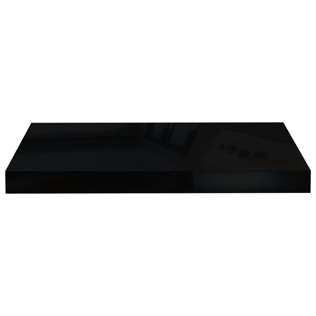 vidaXL Floating Wall Shelf High Gloss Black 50x23x3.8 cm MDF