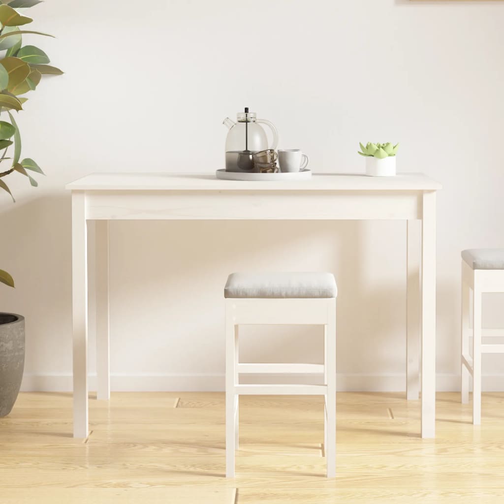 vidaXL Dining Table White 110x55x75 cm Solid Wood Pine
