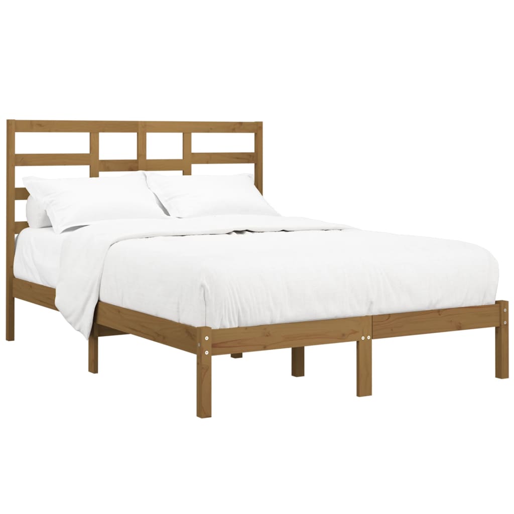 vidaXL Bed Frame Honey Brown Solid Wood 120x200 cm