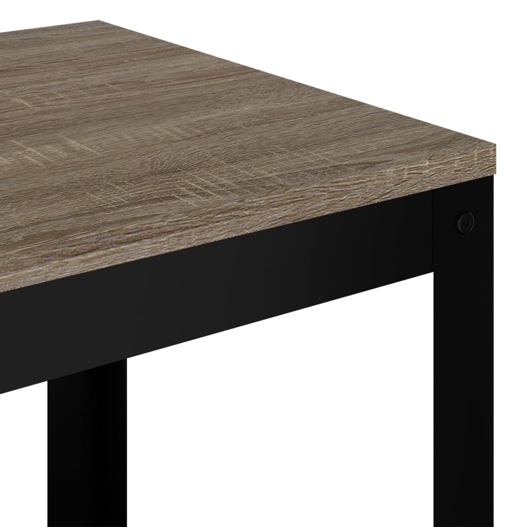 vidaXL Side Table Grey and Black 40x40x45 cm MDF and Iron