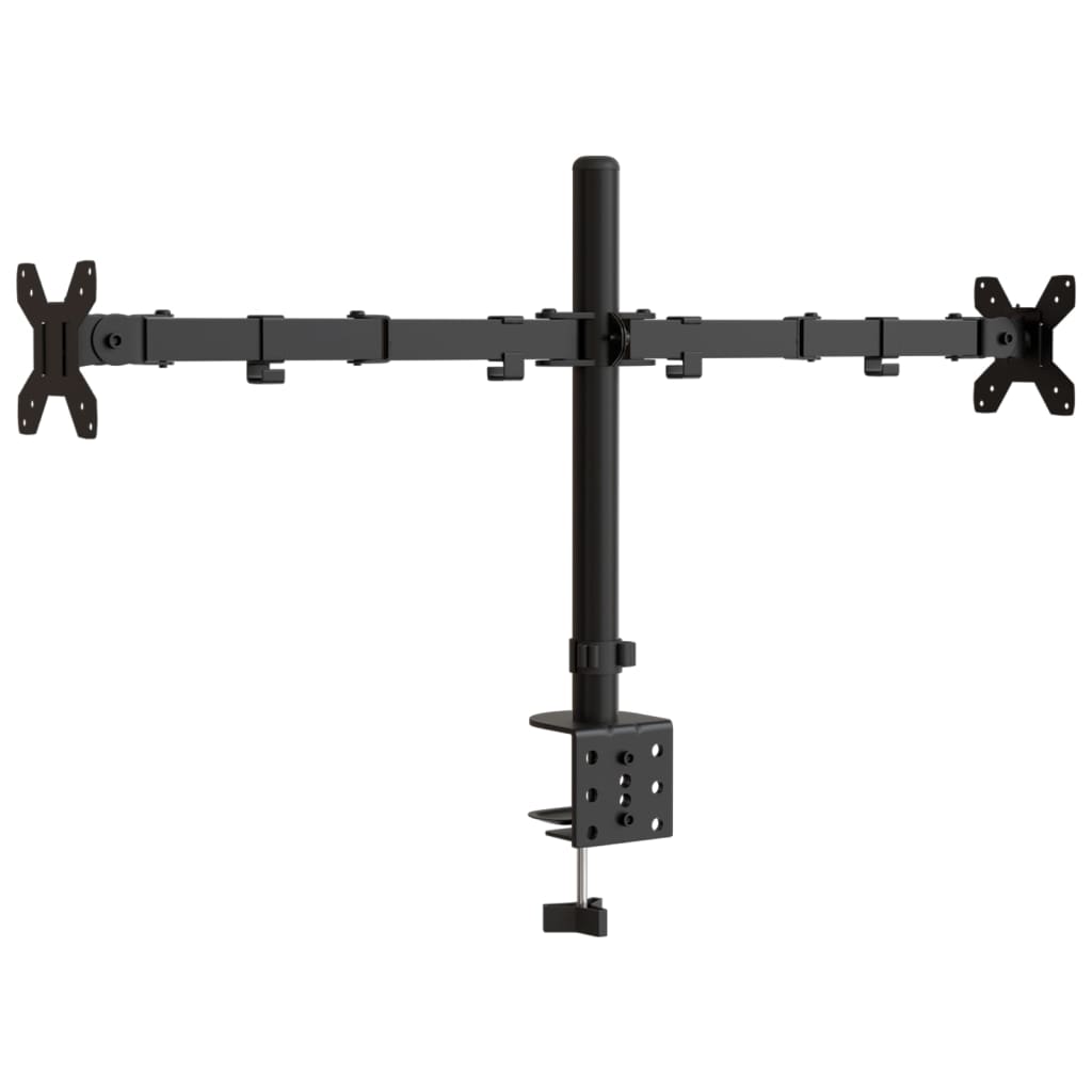 vidaXL Dual Monitor Stand Black Steel VESA 75/100 mm