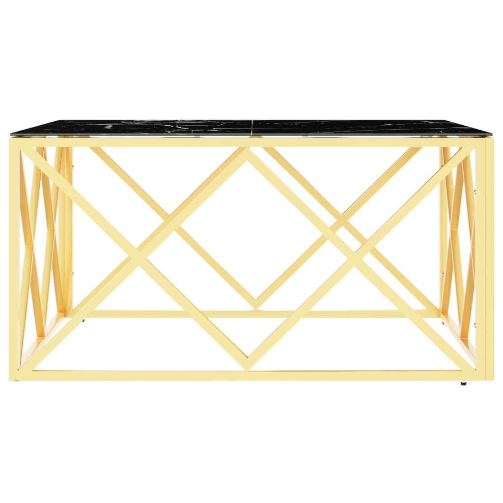 vidaXL Coffee Table Gold 80x80x40 cm Stainless Steel and Glass