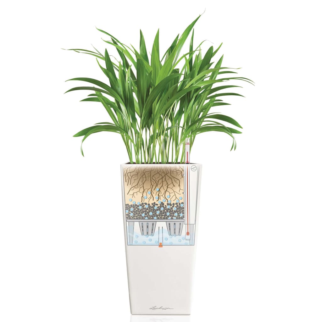 LECHUZA Planter Cubico 30 ALL-IN-ONE High-Gloss White 18181