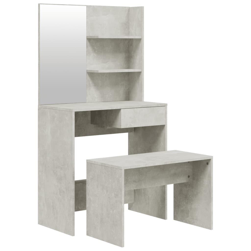 vidaXL Dressing Table Set Concrete Grey 74.5x40x141 cm