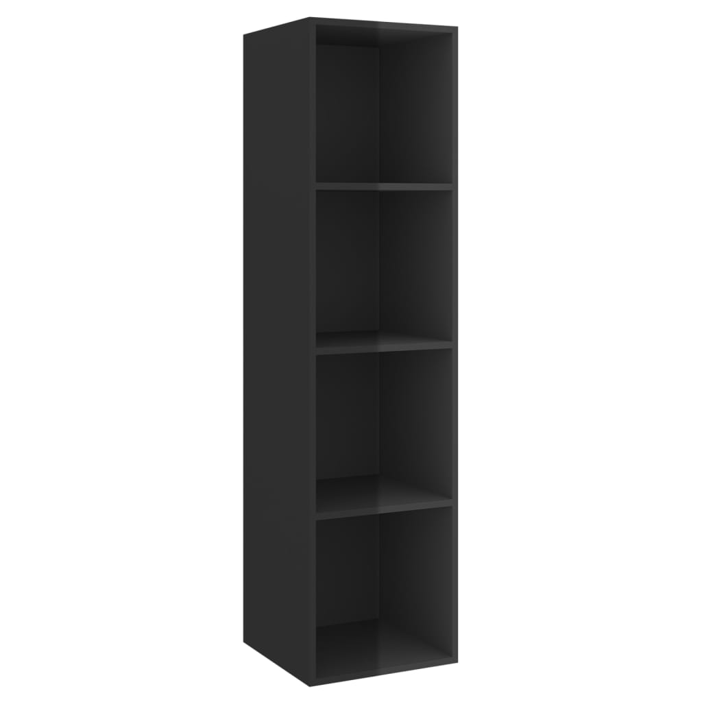 vidaXL Wall-mounted TV Cabinet High Gloss Black 37x37x142.5 cm Engineered Wood