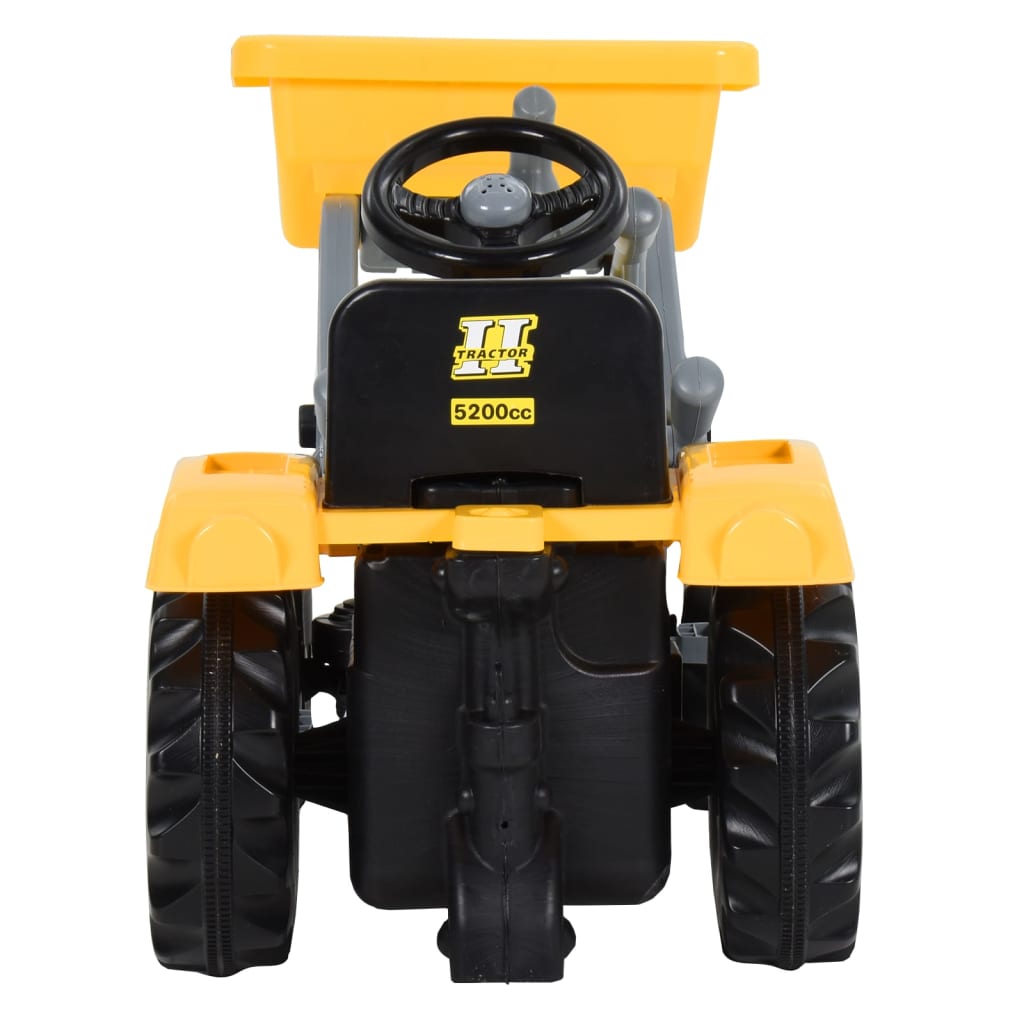 vidaXL Pedal Tractor with Excavator for Kids Yellow and Black