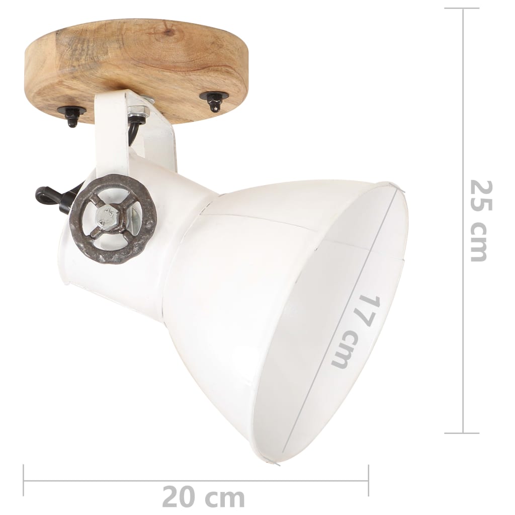 vidaXL Industrial Wall/Ceiling Lamps 2 pcs White 20x25 cm E27