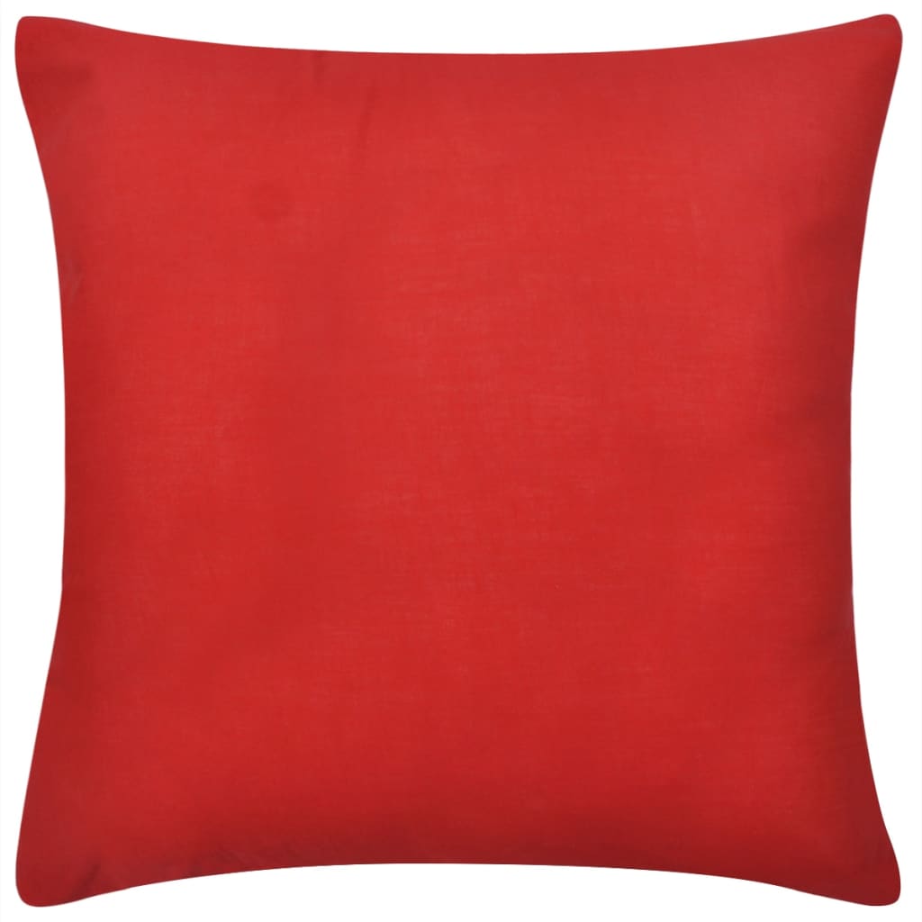 4 Red Cushion Covers Cotton 80 x 80 cm