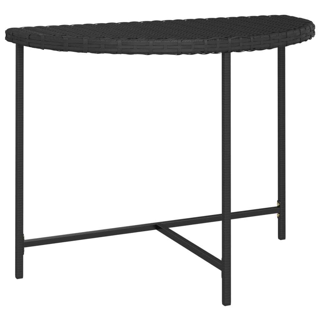 vidaXL Garden Table Black 100x50x75 cm Poly Rattan