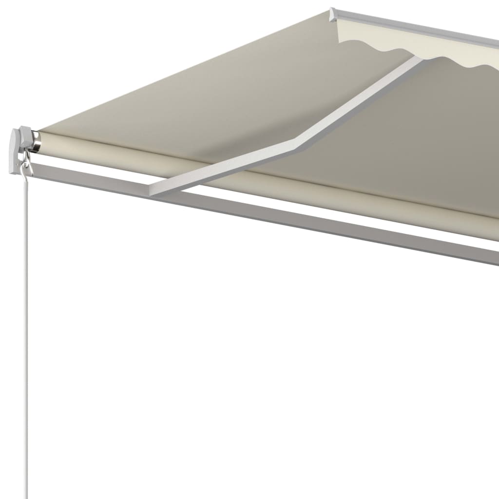 vidaXL Automatic Retractable Awning with Posts 4x3 m Cream