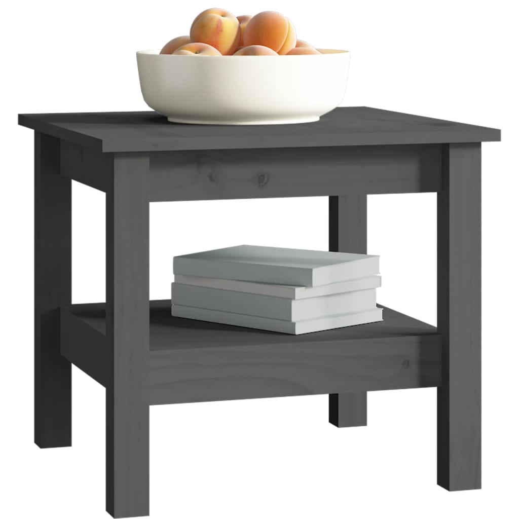 vidaXL Coffee Table Grey 45x45x40 cm Solid Wood Pine