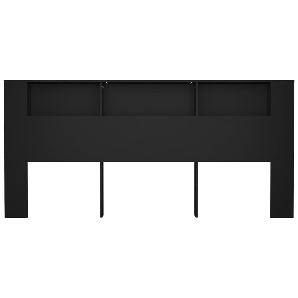 vidaXL Headboard Cabinet Black 220x18.5x104.5 cm