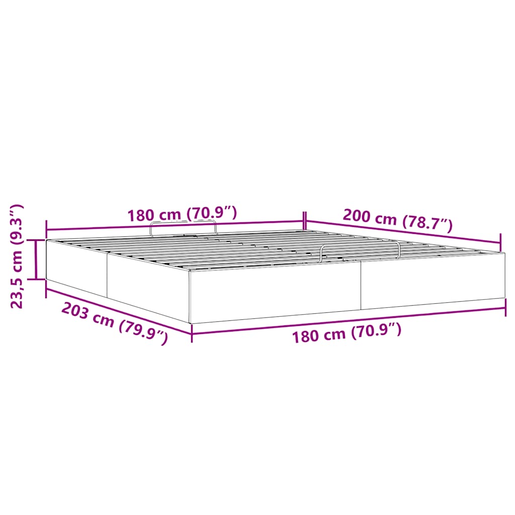 Jovify LED Upholstered Bed, 4ft6 Double Ottoman Bed Frame 135x190cm, Hydraulic B | UK - View #4