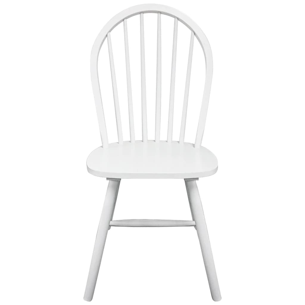 vidaXL Dining Chairs 4 pcs White Solid Rubber Wood