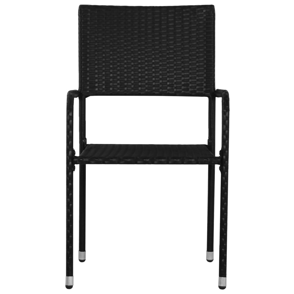 vidaXL Outdoor Dining Chairs 4 pcs Poly Rattan Black
