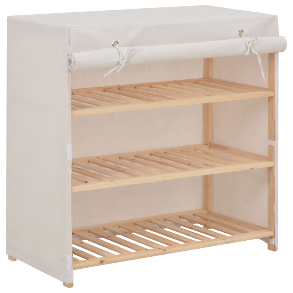 vidaXL Shoe Cabinet with Cover White 79x40x80 cm Fabric