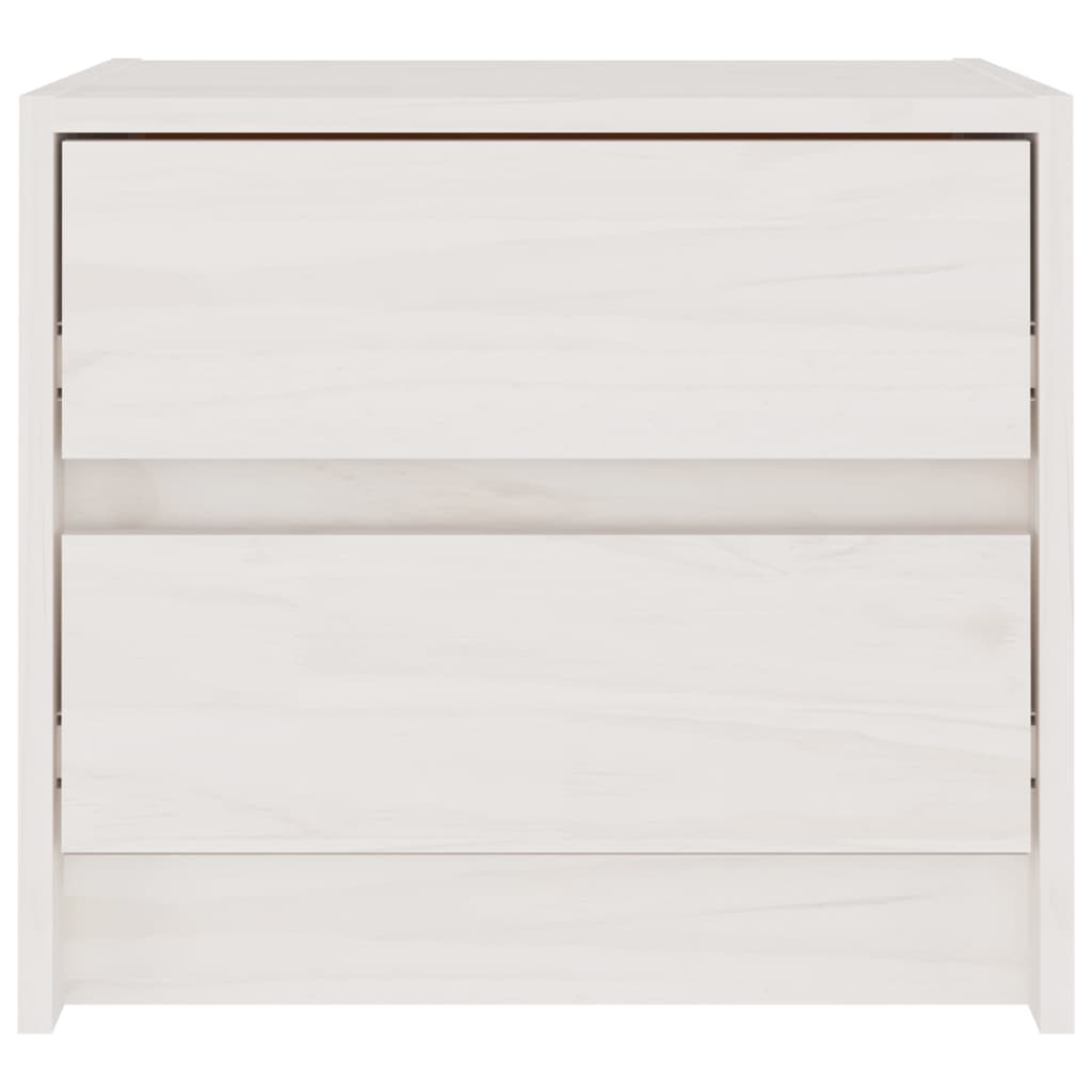 vidaXL Bedside Cabinet White 40x30.5x35.5 cm Solid Pine Wood